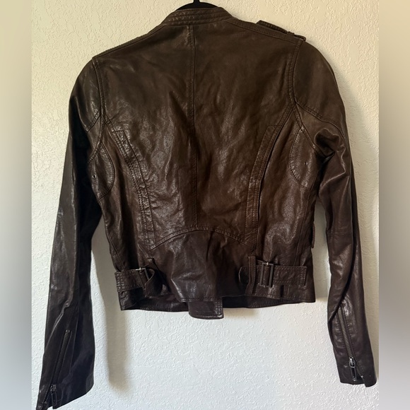 Vince Brown Leather Jacket - Picture 5 of 9